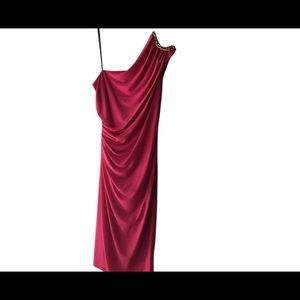 David Meister One Shoulder Dress